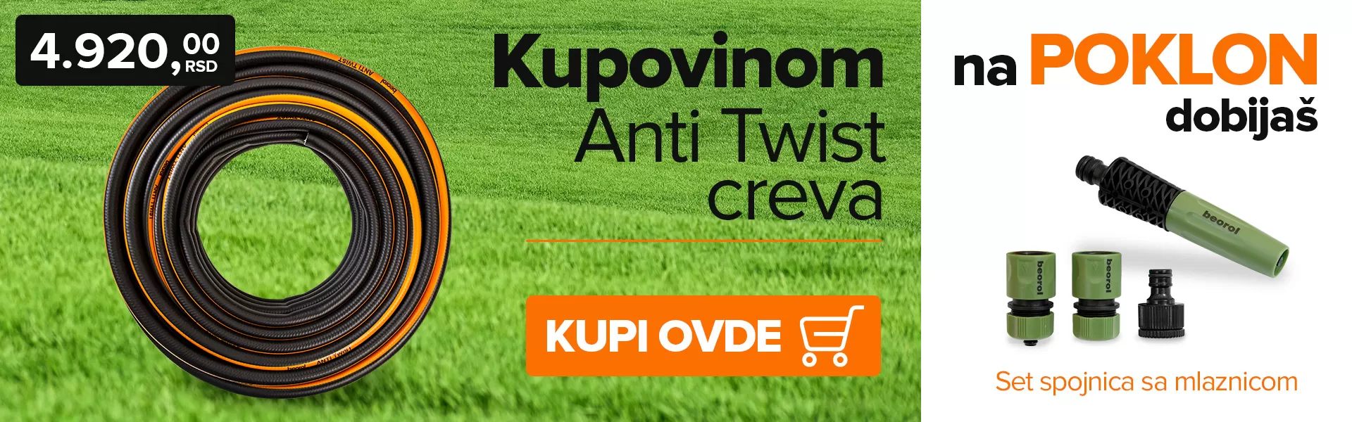 Anti Twist crevo + Mlaznica sa spojnicama - Poklon