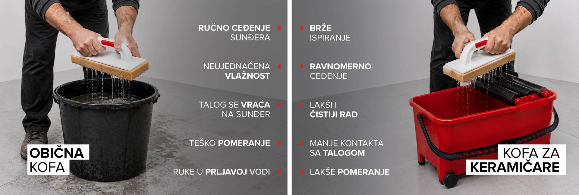 Kofa za keramičare sa valjcima za ceđenje sunđera