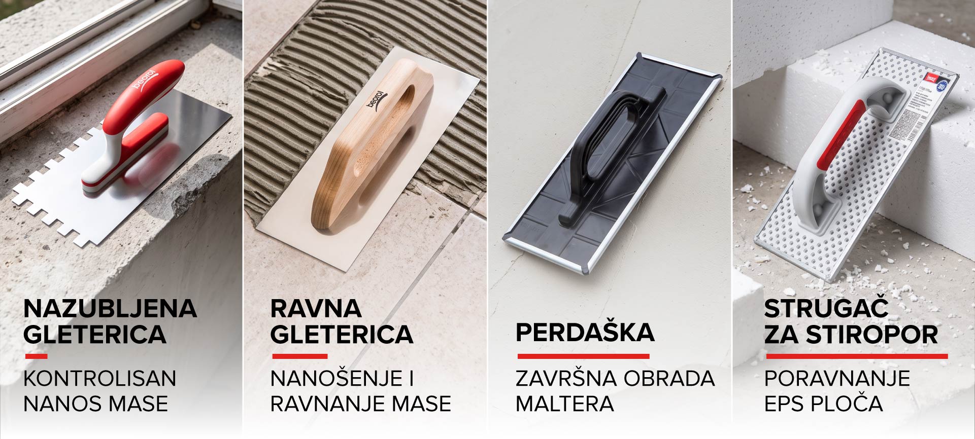 Pregled alata za obradu fasade