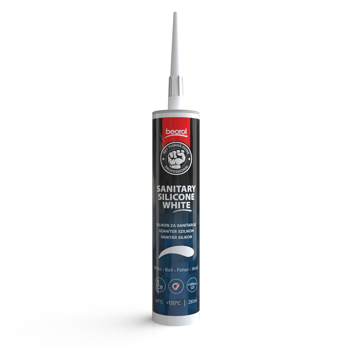 Silikon sanitar beli, 280ml 