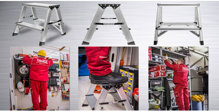 Dvostrana aluminijumska platforma sa 2 stepenika