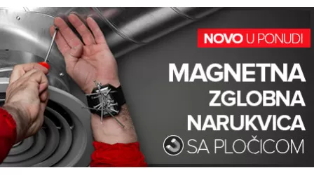 Magnetni zglobna narukvica sa pločicom