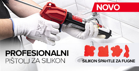 Pištolj za silikon i silikonske špahtle za fugne